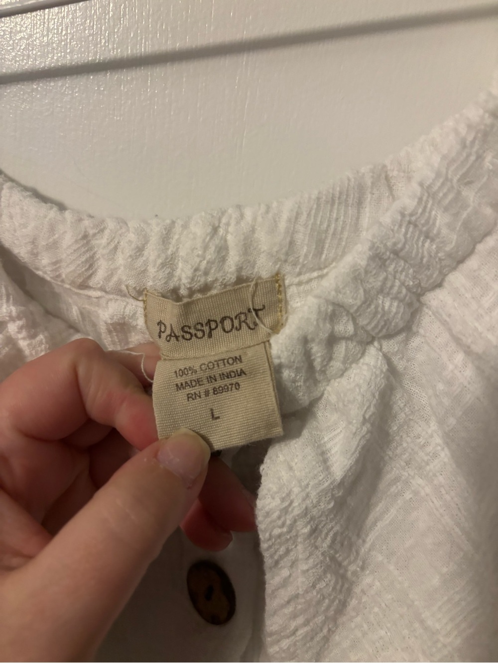 Soft Girl Cottagecore EuroSummer Off-Shoulder White Button-Front Women’s Top - Picture 2 of 3